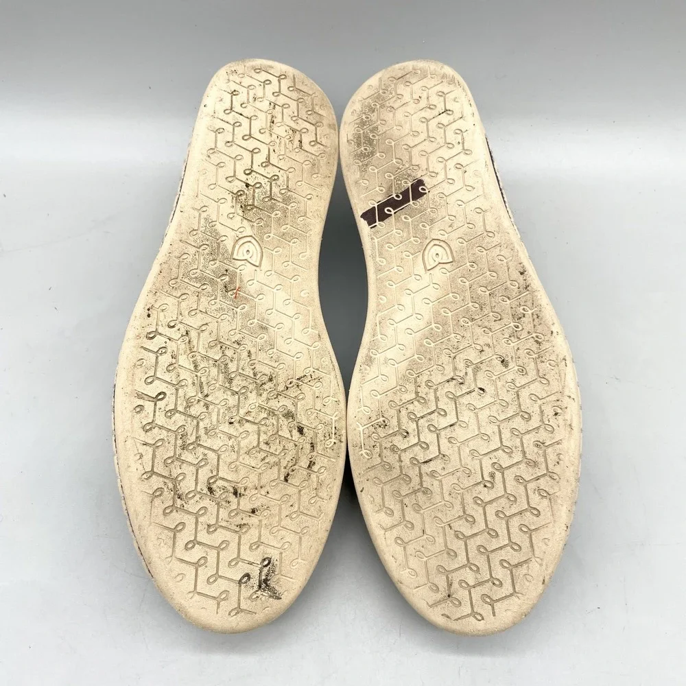 Rothys Womens 7.5 The Espadrille Flats Navy Stipe Knit Coastal Casual Nautical